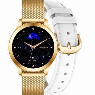 Smartwatch Gravity GT25-2 PRO Biało-Złoty 2 paski