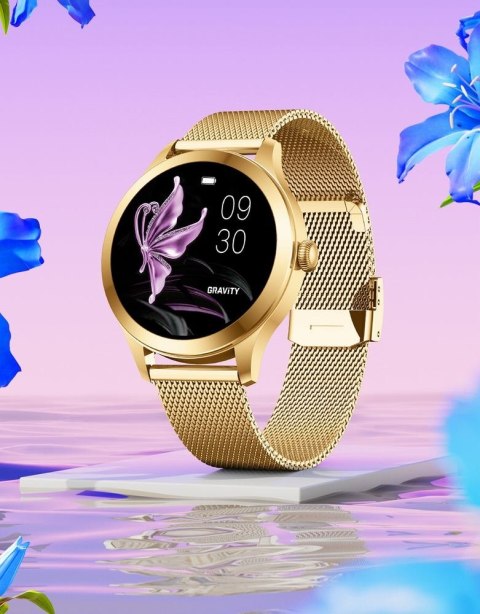 Smartwatch Gravity GT25-2 PRO Biało-Złoty 2 paski