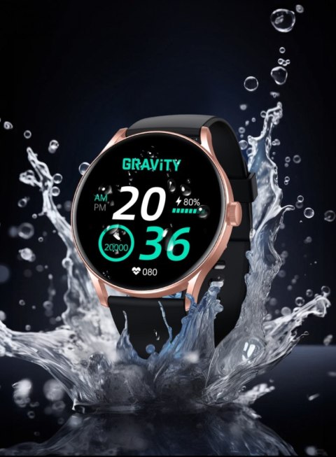 Smartwatch Gravity GT2-2 PRO Czarno-Różowy z Bluetooth