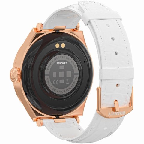 Smartwatch Gravity GT25-5 Różowe Złoto z Białym Paskiem