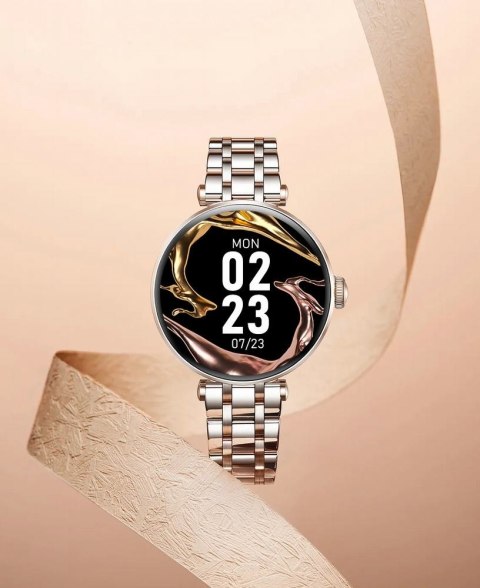 Smartwatch Gravity GT26-6 Różowe Złoto z 2 Paskami