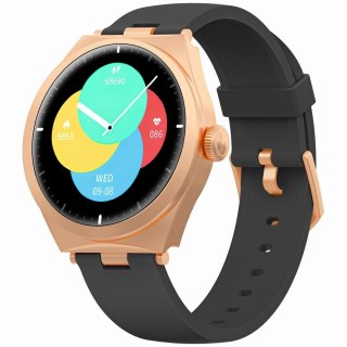 Smartwatch Gravity GT25-3 Różowe Złoto z czarnym paskiem