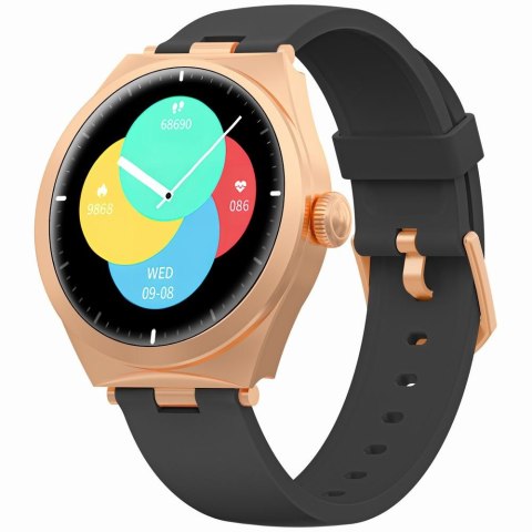Smartwatch Gravity GT25-3 Różowe Złoto z czarnym paskiem