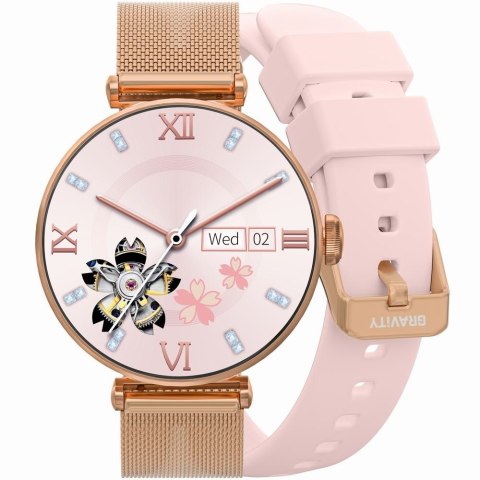 Smartwatch Gravity GT26-1 Różowe Złoto z 2 paskami