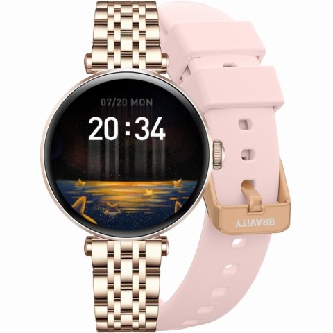 Smartwatch Gravity GT26-4 Różowe Złoto-Srebrny z 2 Paskami