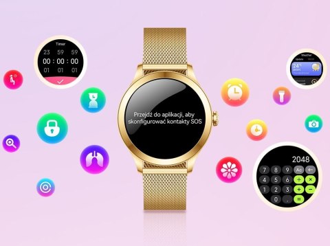 Smartwatch Gravity GT25-1 PRO Różowe Złoto + 2 Paski