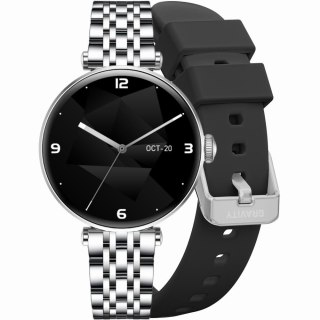 Smartwatch Gravity GT26-9 Srebrno-Czarny - 2 Paski w Zestawie