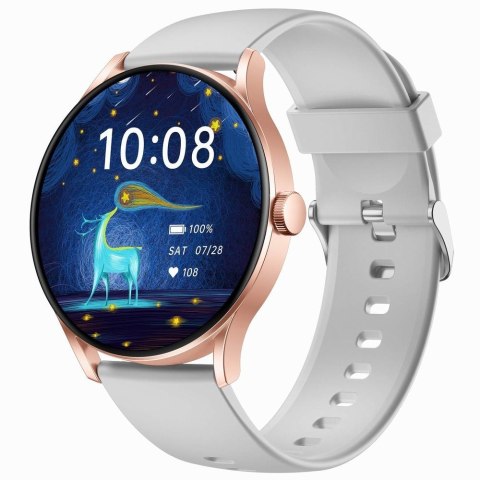 Smartwatch Gravity GT2-3 PRO Różowe Złoto - Szary Pasek