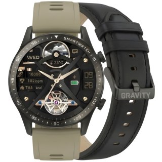 Smartwatch Gravity GT10-2 Czarny z 2 paskami