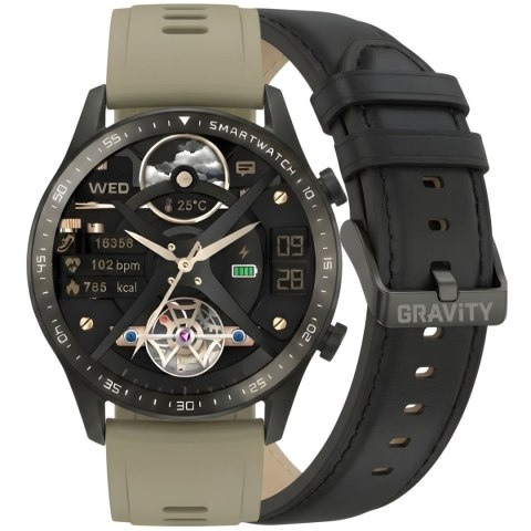 Smartwatch Gravity GT10-2 Czarny z 2 paskami