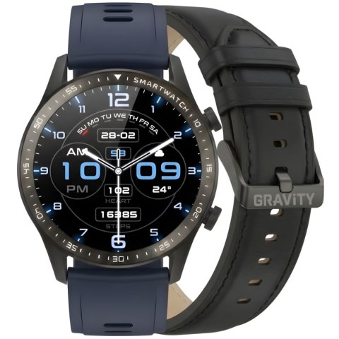 Smartwatch Gravity GT10-5 Czarny z niebieskim paskiem