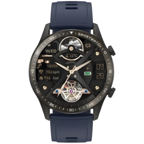 Smartwatch Gravity GT10-5 Czarny z niebieskim paskiem