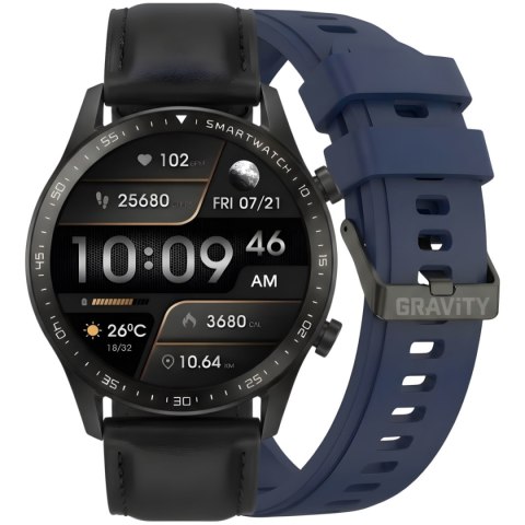 Smartwatch Gravity GT10-5 Czarny z niebieskim paskiem