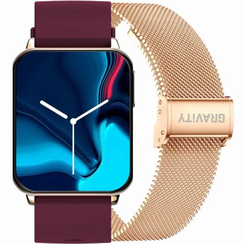 Smartwatch Gravity GT17-6 Różowe Złoto z 2 Paskami
