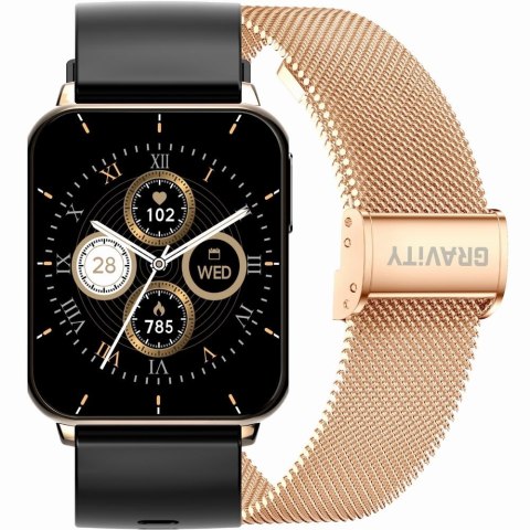 Smartwatch Gravity GT17-5 Różowe Złoto z 2 Paskami