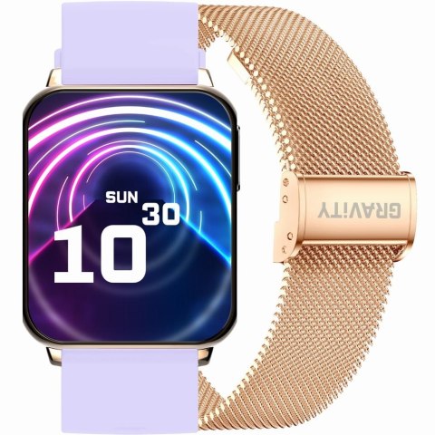 Smartwatch Gravity GT17-3 Różowe Złoto z 2 Paskami