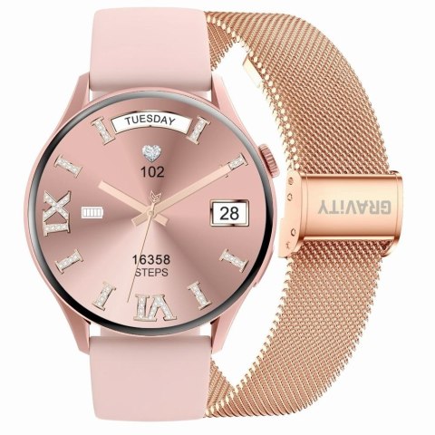 Smartwatch Gravity GT11-5 Różowe Złoto Pasek + Bransoleta