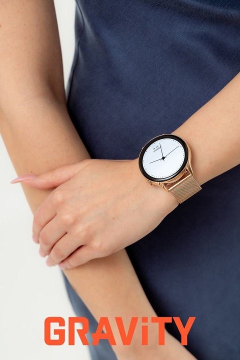 Smartwatch Gravity GT11-5 Różowe Złoto Pasek + Bransoleta