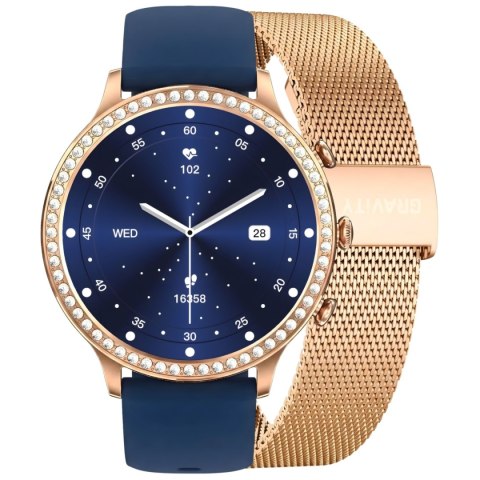 Smartwatch Gravity GT5-6 Różowe Złoto Pasek + Bransoleta