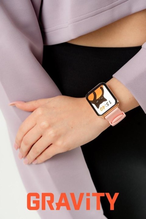 Smartwatch Gravity GT17-1 Różowe Złoto + 2 Paski