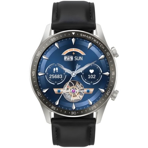 Smartwatch Gravity GT10-7 Srebrny z 2 Paskami (Silikon i Skóra)