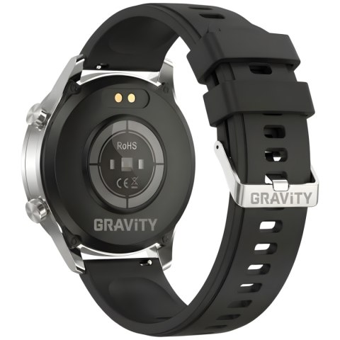Smartwatch Gravity GT10-8 Srebrny z 2 Paskami (Silikon i Skóra)