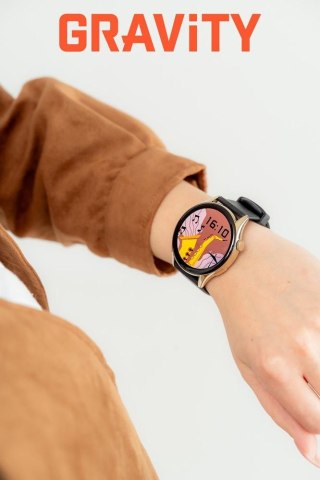 Smartwatch Gravity GT11-1 Złoty z Bransoletą i Czarnym Paskiem