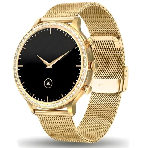 Smartwatch Gravity GT5-3 Złoty - Złota Bransoleta i Różowy Pasek