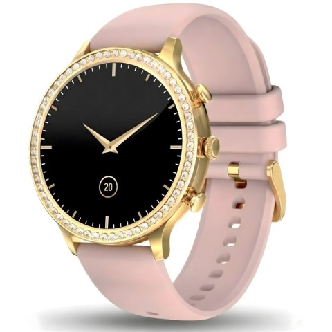 Smartwatch Gravity GT5-3 Złoty - Złota Bransoleta i Różowy Pasek