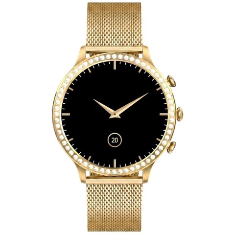 Smartwatch Gravity GT5-3 Złoty - Złota Bransoleta i Różowy Pasek