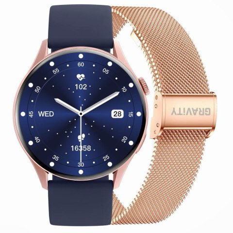 Smartwatch Gravity GT11-6 Różowe Złoto Pasek + Bransoleta