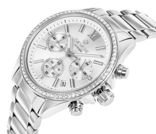 Zegarek Damski Giewont Sapphire Srebrny GW3670-B1 Chronograf