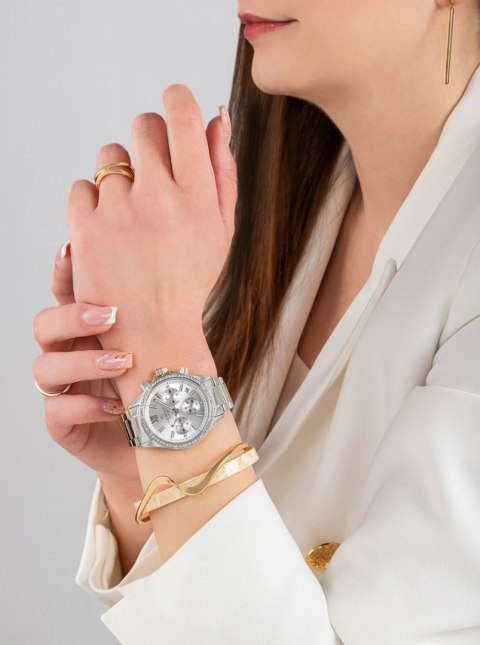 Zegarek Damski Giewont Sapphire Srebrny GW3670-B1 Chronograf