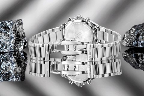 Zegarek Damski Giewont Sapphire Srebrny GW3670-B1 Chronograf