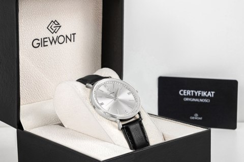Zegarek Damski Giewont Sapphire Skóra Czarny GW5390-A1