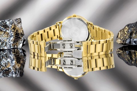 Minimalistyczny Zegarek Damski Giewont Sapphire Złoto-Czarny