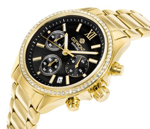 Zegarek Damski Giewont Sapphire Złoto Czarny Chronograf GW3670-B3