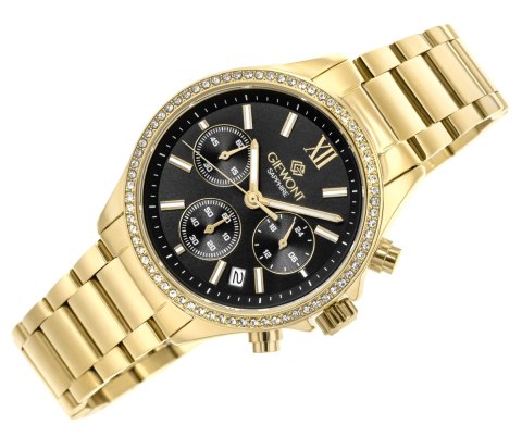 Zegarek Damski Giewont Sapphire Złoto Czarny Chronograf GW3670-B3