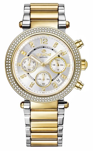 Zegarek Damski Giewont Sapphire Chronograf Złoto-Srebrny