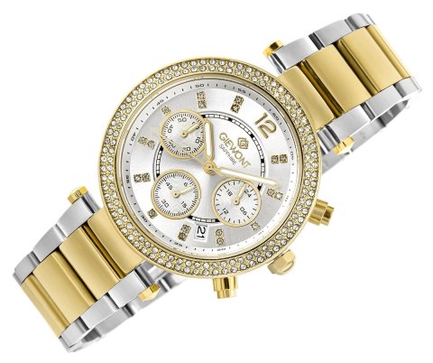 Zegarek Damski Giewont Sapphire Chronograf Złoto-Srebrny