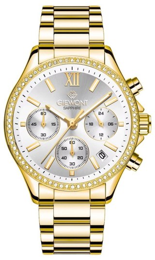 Zegarek Damski Giewont Sapphire Chronograf Złoty Klasyk