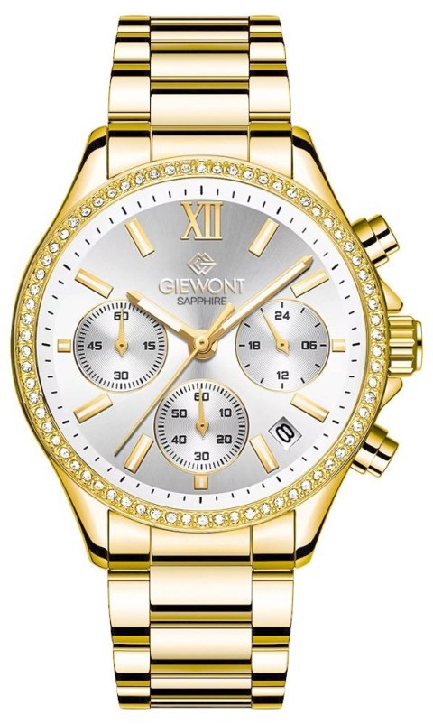 Zegarek Damski Giewont Sapphire Chronograf Złoty Klasyk
