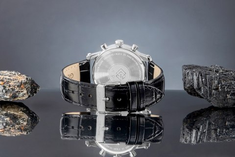 Zegarek Męski Giewont Chronograph Sapphire Srebrno Czarny GW6260-A2