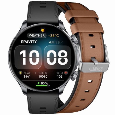 Smartwatch Gravity GT35-1 Czarny - AMOLED, Kompas, AI