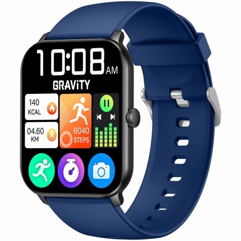 Smartwatch Gravity GT36-6 Czarny z Niebieskim Paskiem