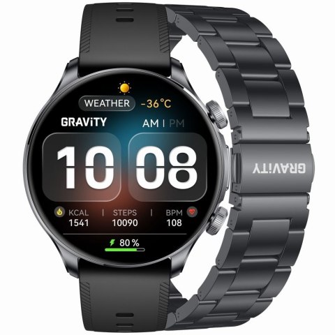 Smartwatch Gravity GT35-2 Czarny z Bransoletą i Paskiem