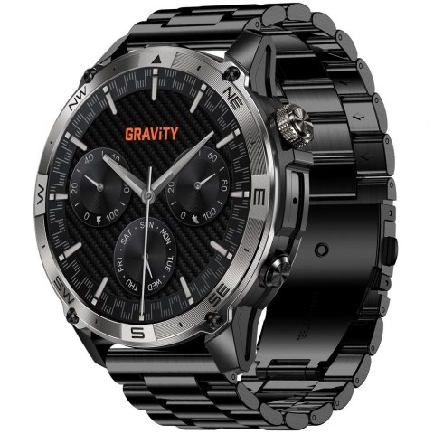 Smartwatch Gravity GT46-4 Czarny z paskiem i bransoletą