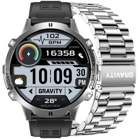 Smartwatch Gravity GT42-3 Grafitowy z Bransoletą