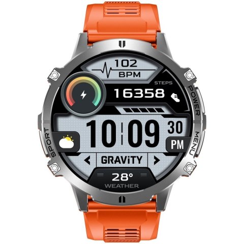 Smartwatch Gravity GT42-4 Grafitowy + Pomarańczowy Pasek