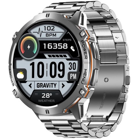 Smartwatch Gravity GT42-4 Grafitowy + Pomarańczowy Pasek
